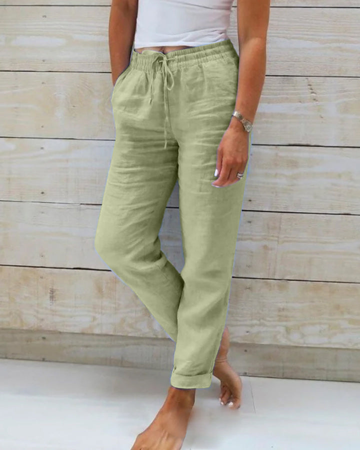 Allison - Luxe Linnen en Katoenen Tailored Broek