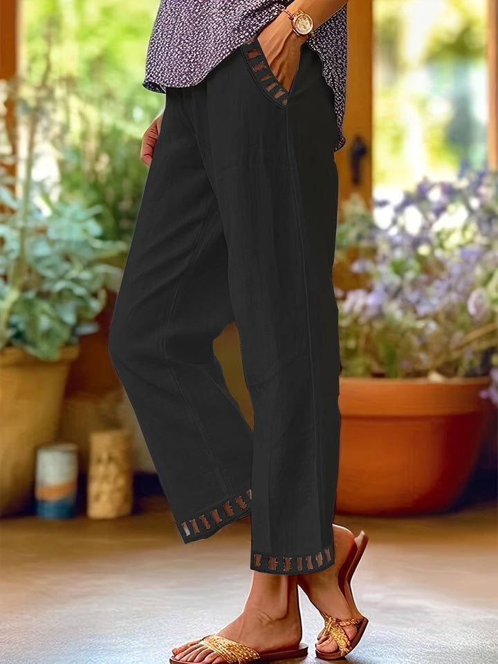 Wren – Cropped Relax Broek met Contrasterende Details