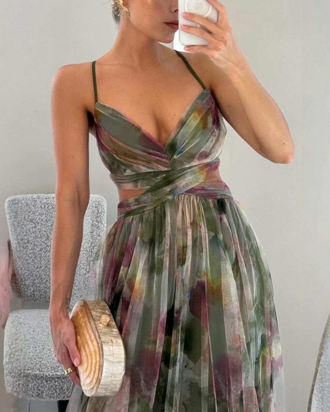La Scintilla| Maxi Jurk Elegantie Bloemmotief