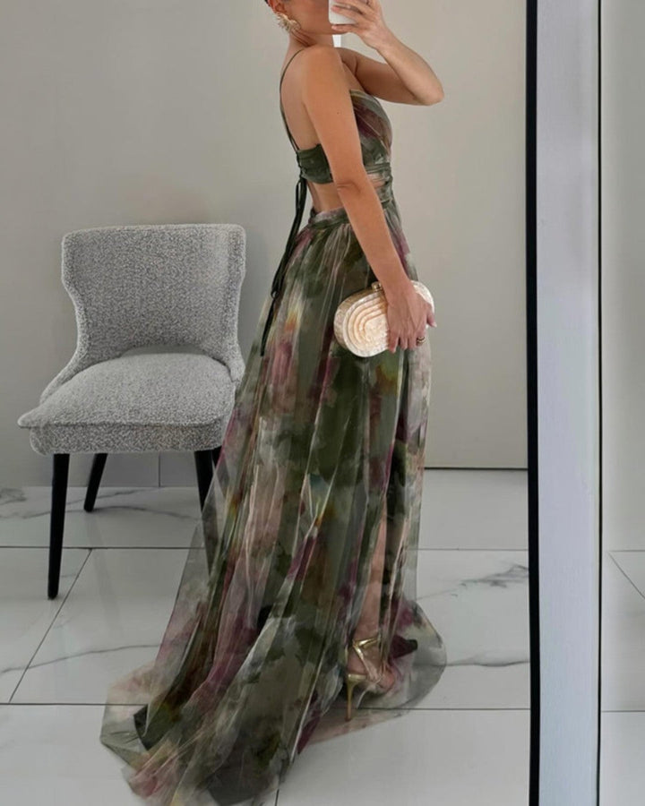 La Scintilla| Maxi Jurk Elegantie Bloemmotief