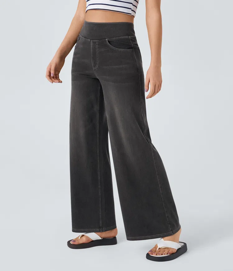 Solène - Jeans met Wijde Pijpen Relaxed Fit