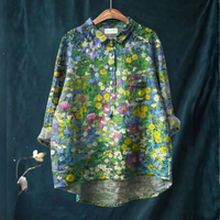 Seraphin™ | Tijdloze Linnen Blouse met Print