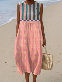 Lily™ Midi-jurk met pastelstrepen