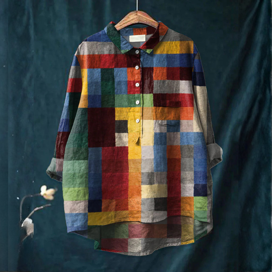Seraphina™ | Elegante Linnen Blouse met Print