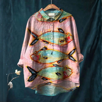 Iris™ | Tijdloze Linnen Blouse met Print