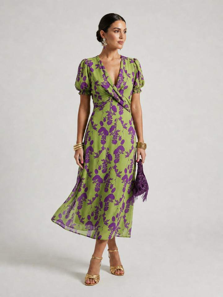 Michaela | Bloemen Midi Jurk
