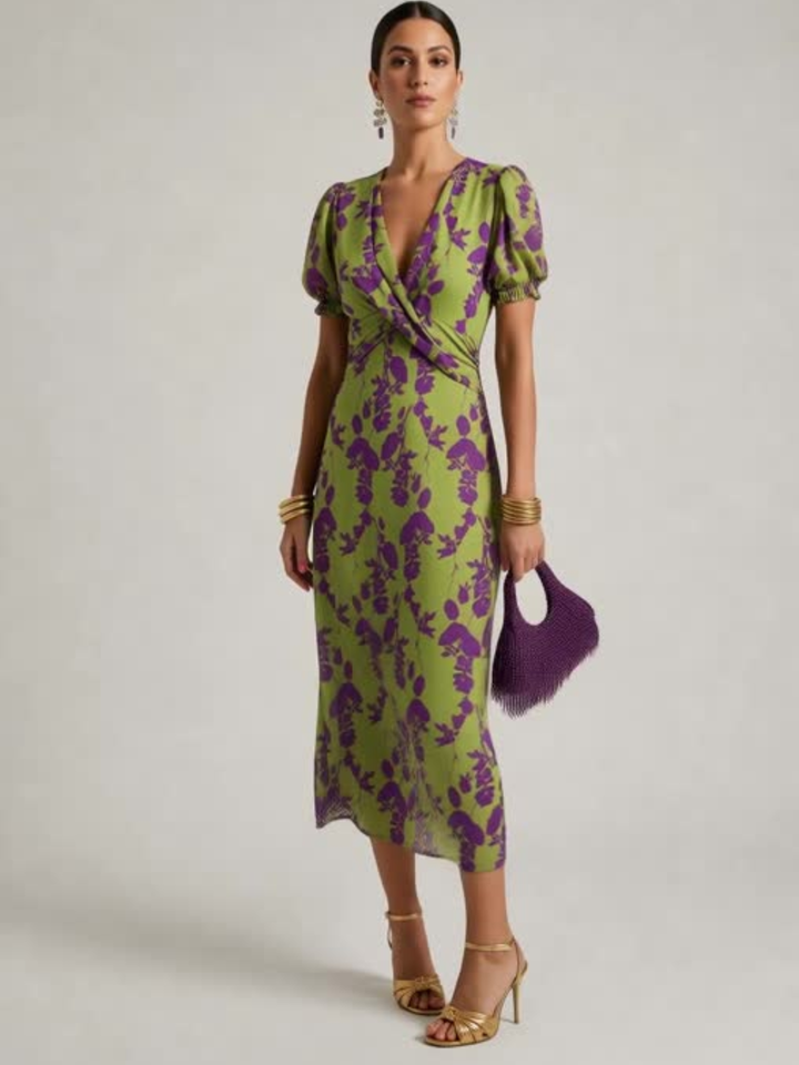 Michaela | Bloemen Midi Jurk