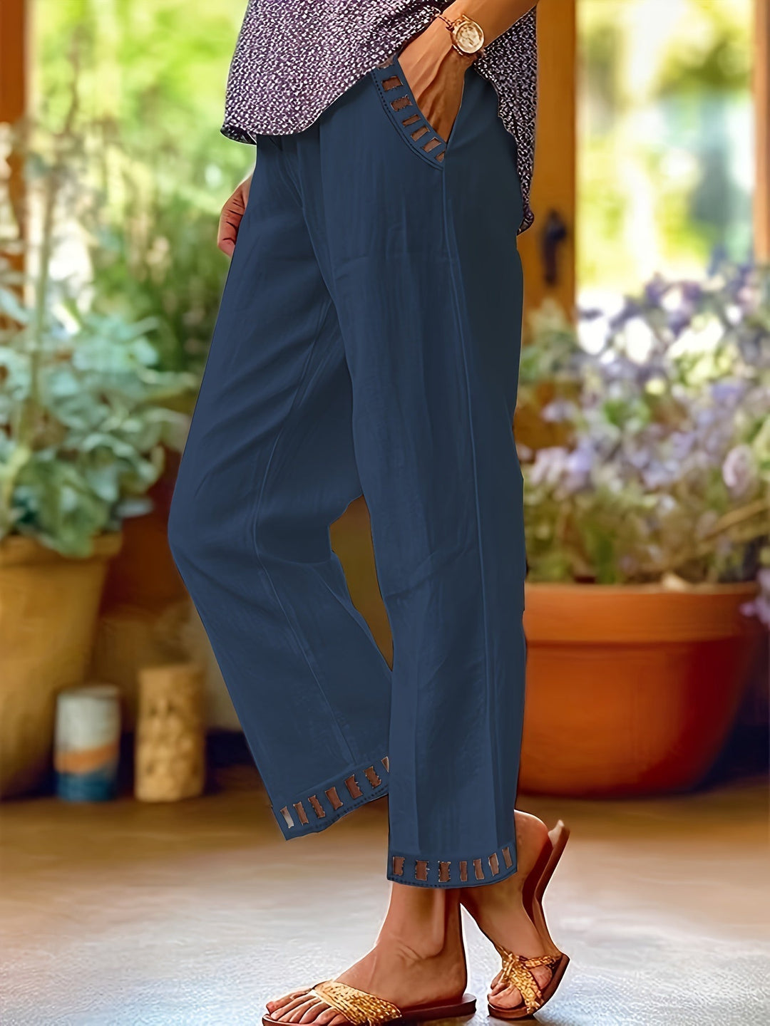 Wren – Cropped Relax Broek met Contrasterende Details