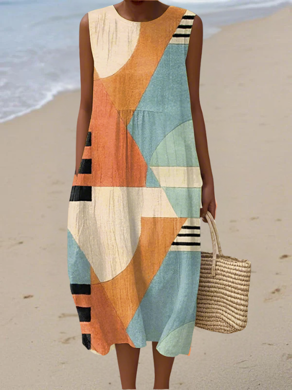 Iris™ Midi Geometrische Jurk