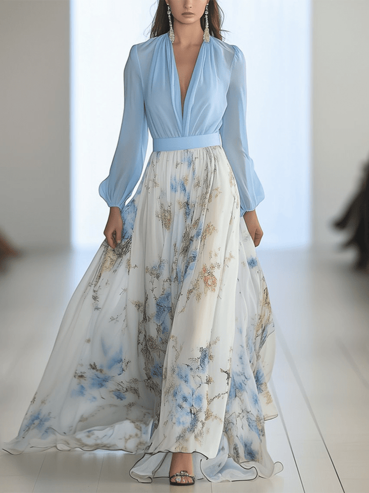 Peniel™ | Elegante Maxi Jurk met Bloemenprint