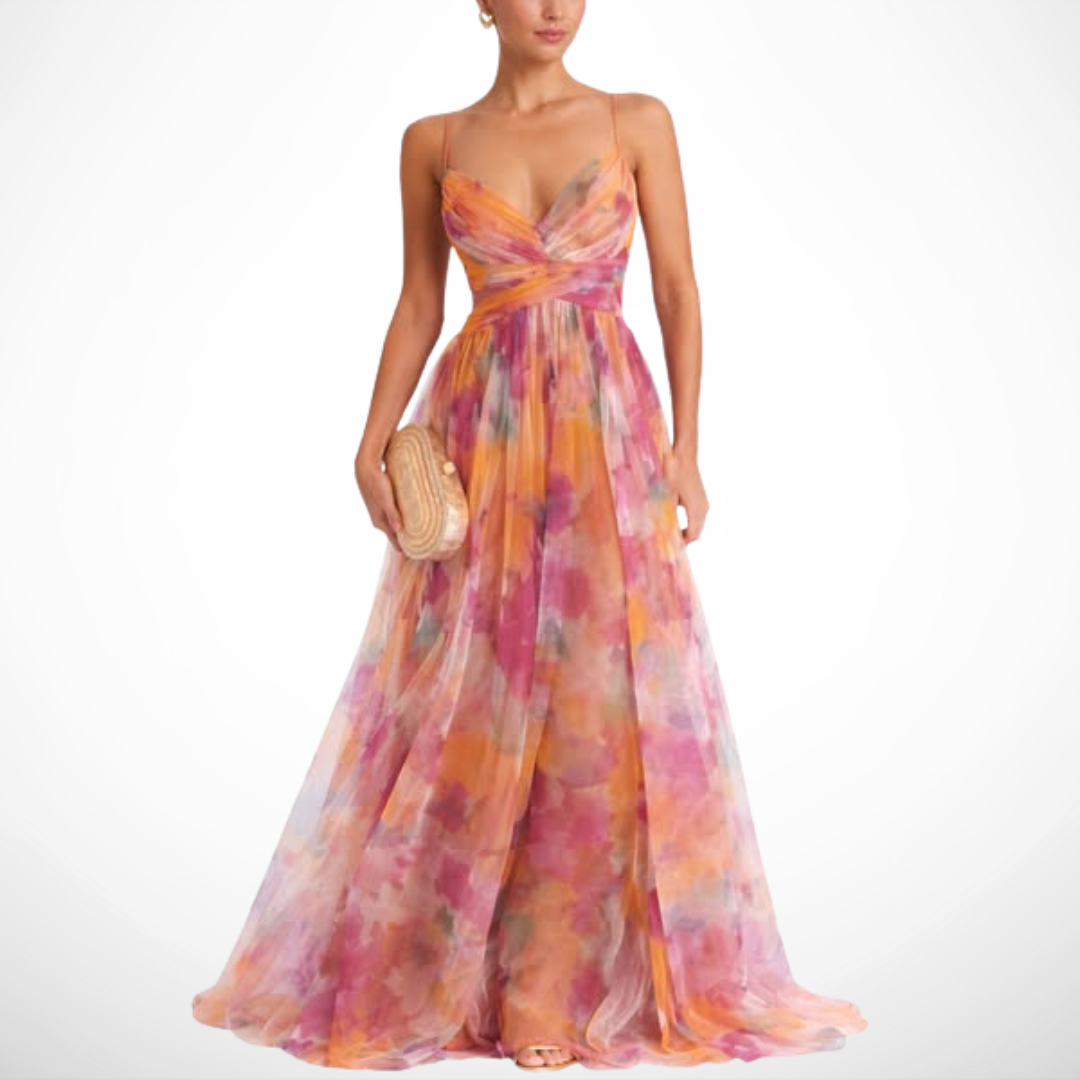 La Scintilla| Maxi Jurk Elegantie Bloemmotief