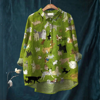 Aurora™ | Tijdloze Linnen Blouse met Motief