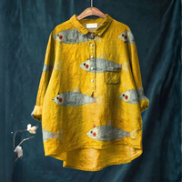 Marina | T-shirt met Speelse Vissenprint