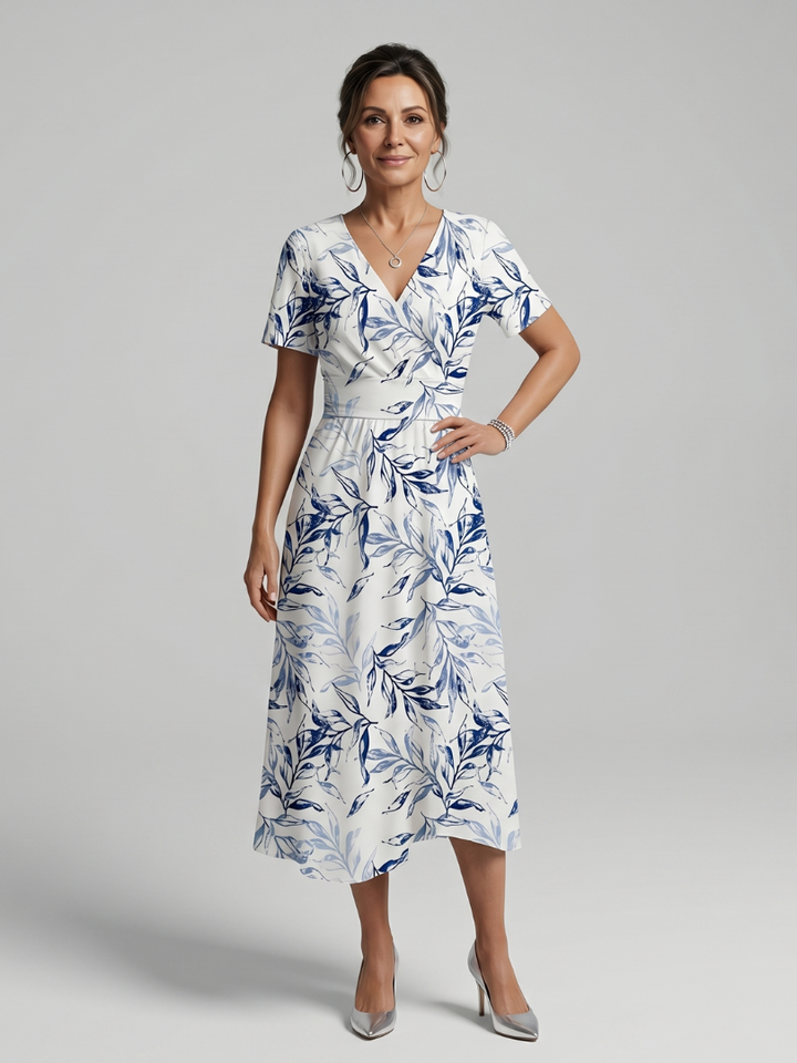 Luise | Botanische Midi-jurk met