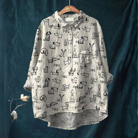 Clara™ | Tijdloze Linnen Blouse met Motief
