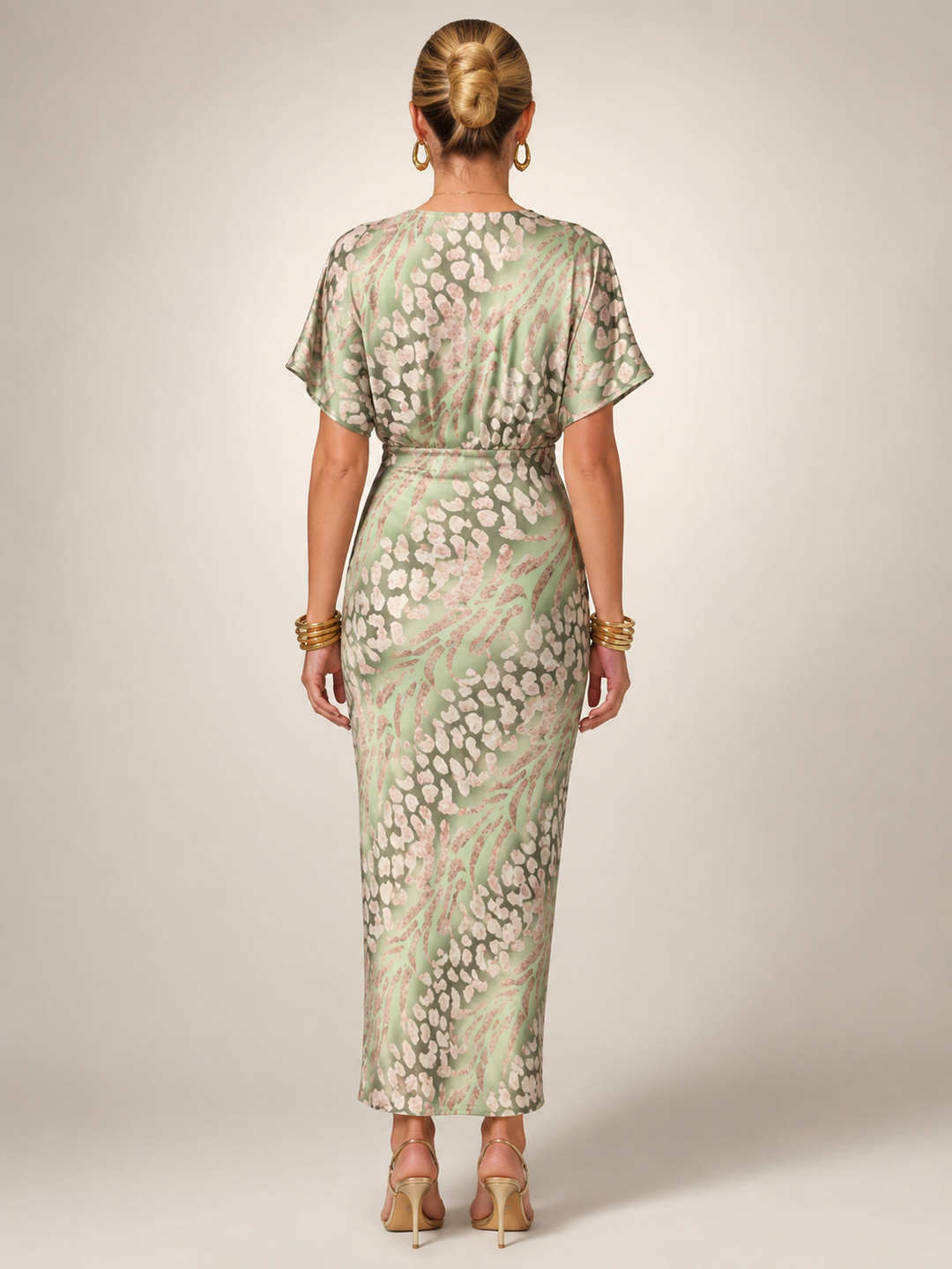 Stella | Maxidress met abstract patroon