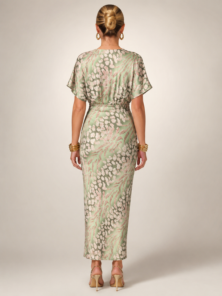 Stella | Maxidress met abstract patroon