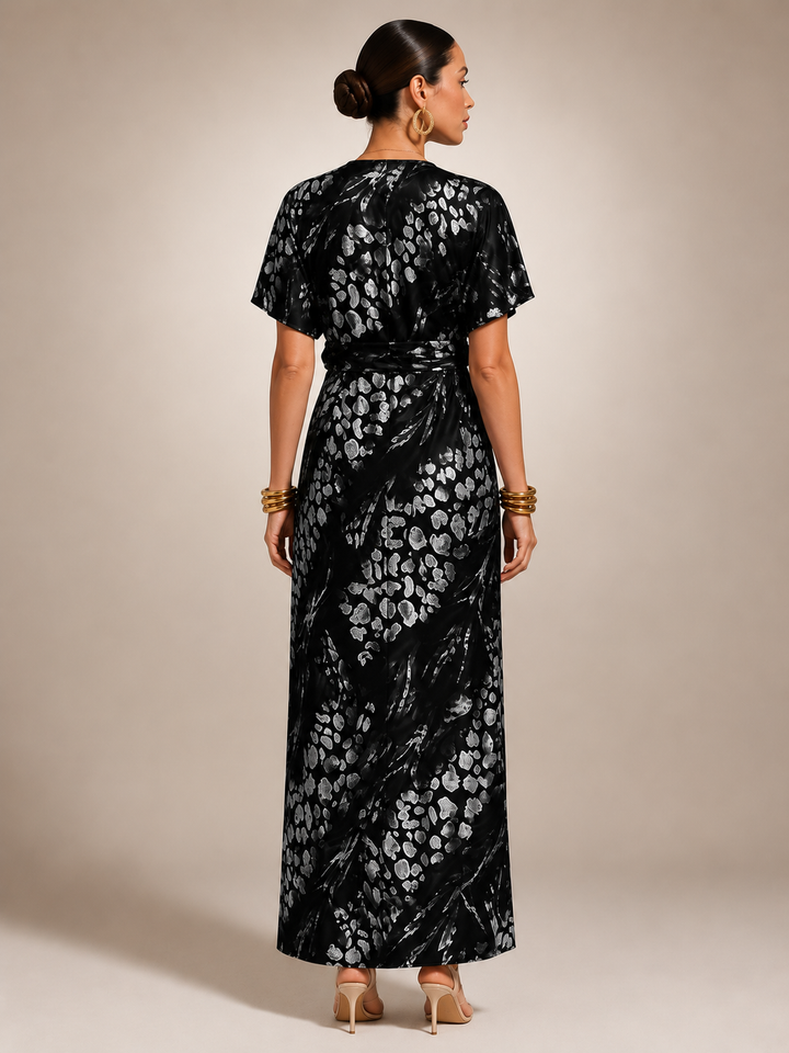 Stella | Maxidress met abstract patroon
