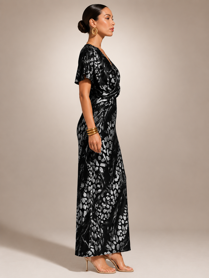 Stella | Maxidress met abstract patroon