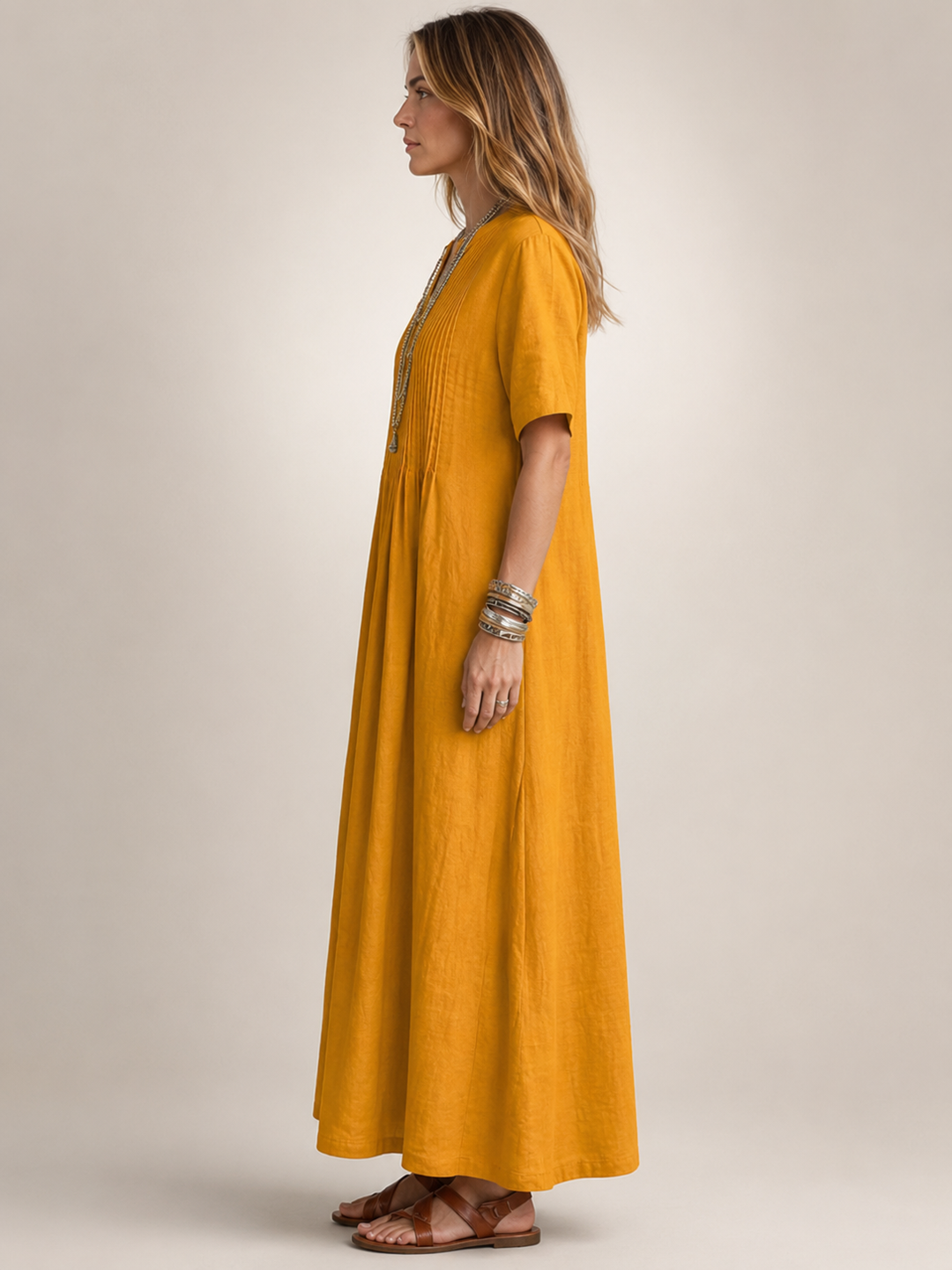 Antje | Elegante Plisseekleed