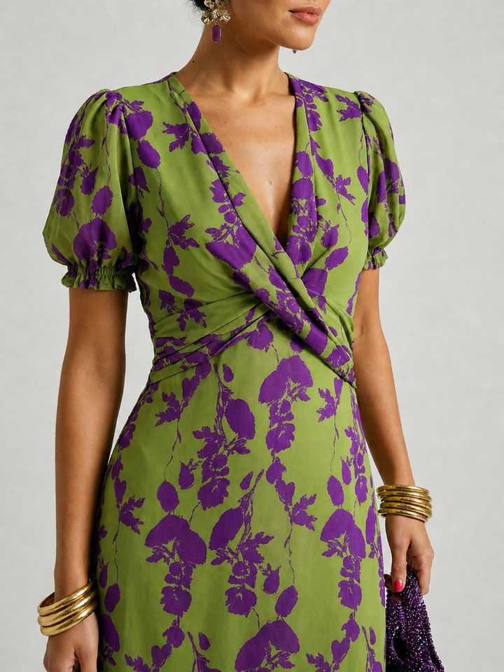 Michaela | Bloemen Midi Jurk
