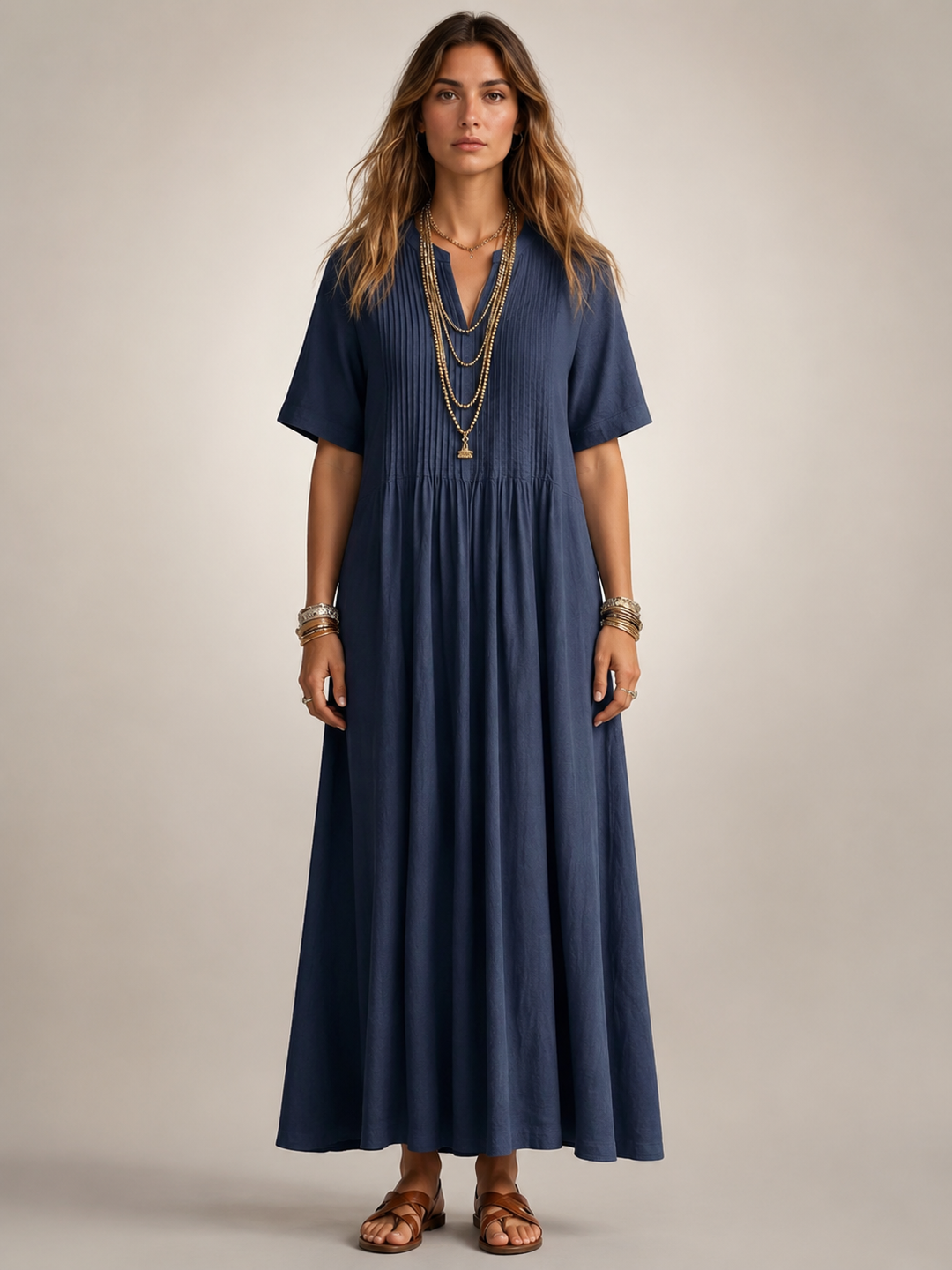 Antje | Elegante Plisseekleed