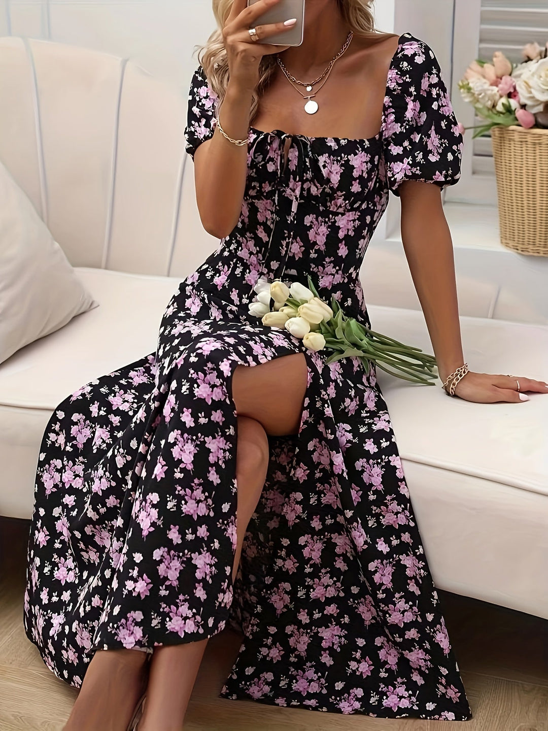 La Scintilla | Elegante Bloemenjurk Chloé