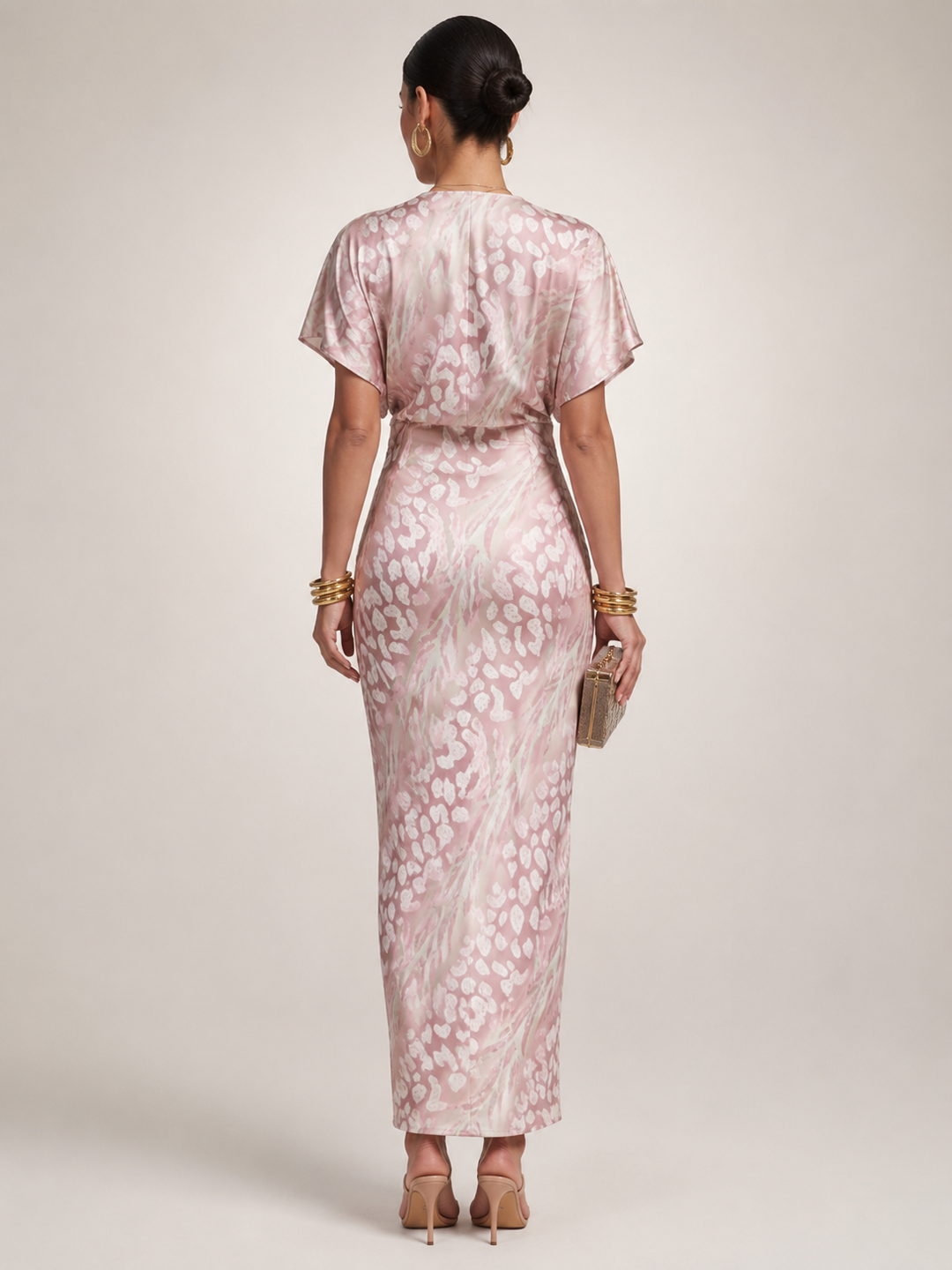 Stella | Maxidress met abstract patroon