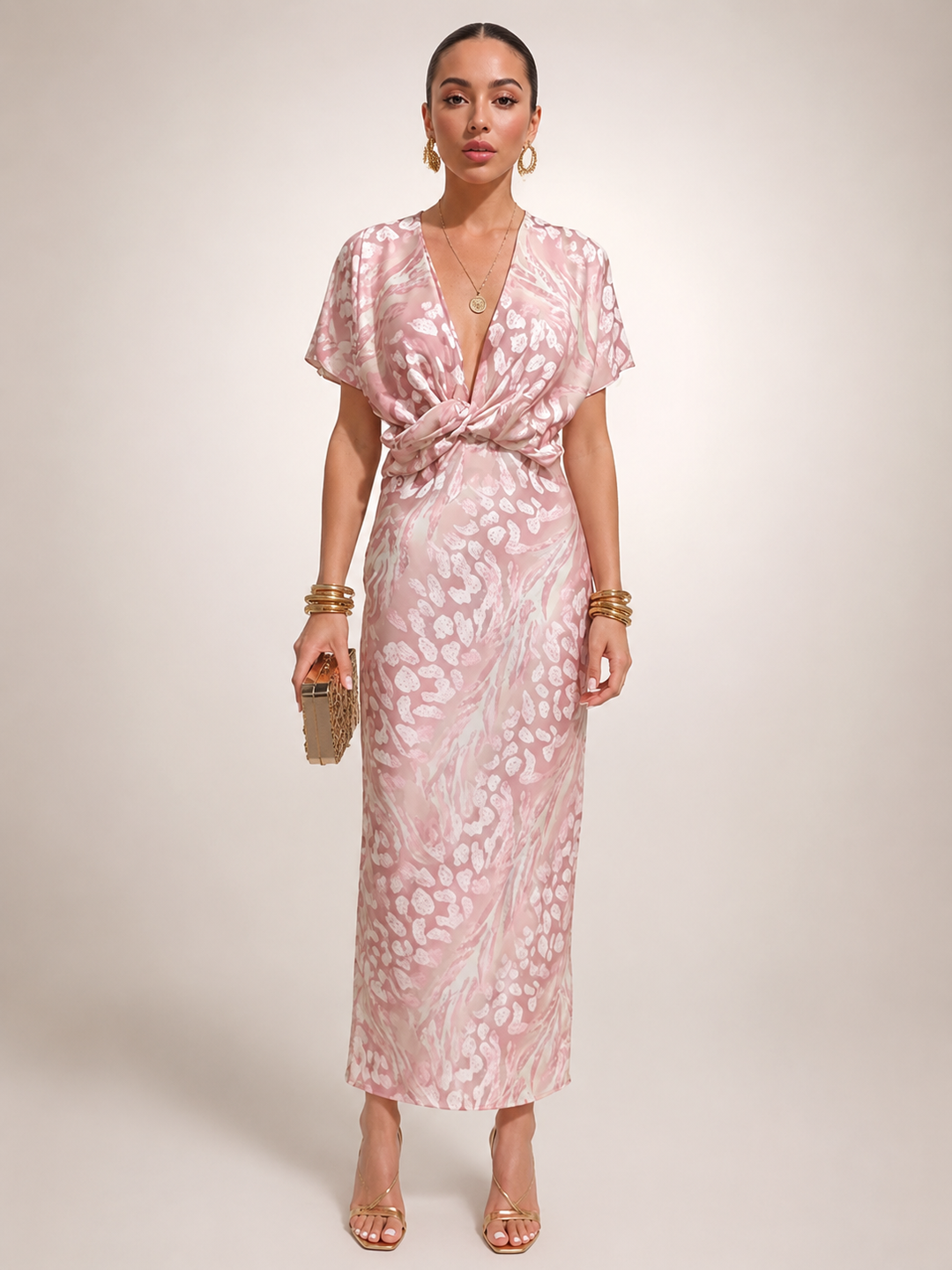 Stella | Maxidress met abstract patroon
