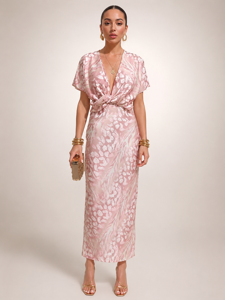 Stella | Maxidress met abstract patroon