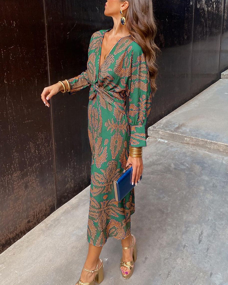 La Scintilla | Midi Jurk Elegante Bloemen