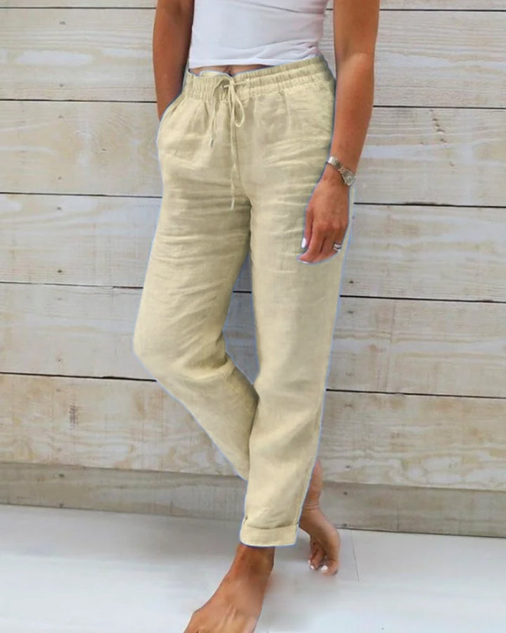 Allison - Luxe Linnen en Katoenen Tailored Broek