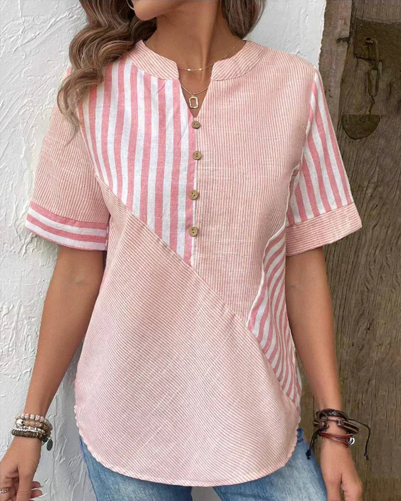 Lila | Zachte Gestreepte Blouse