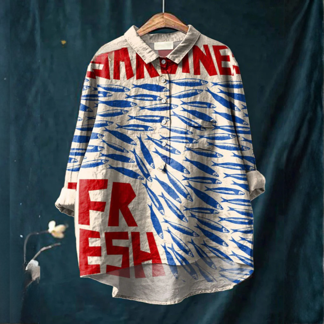 Ocean | T-shirt met Verse Sardineprint