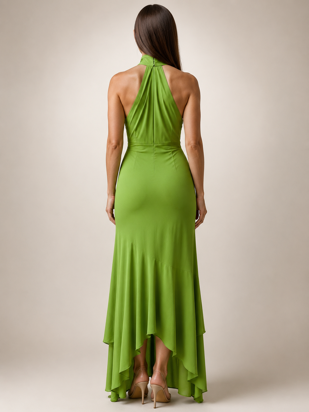 Vera | Drapé Midi-jurk met Halterneck