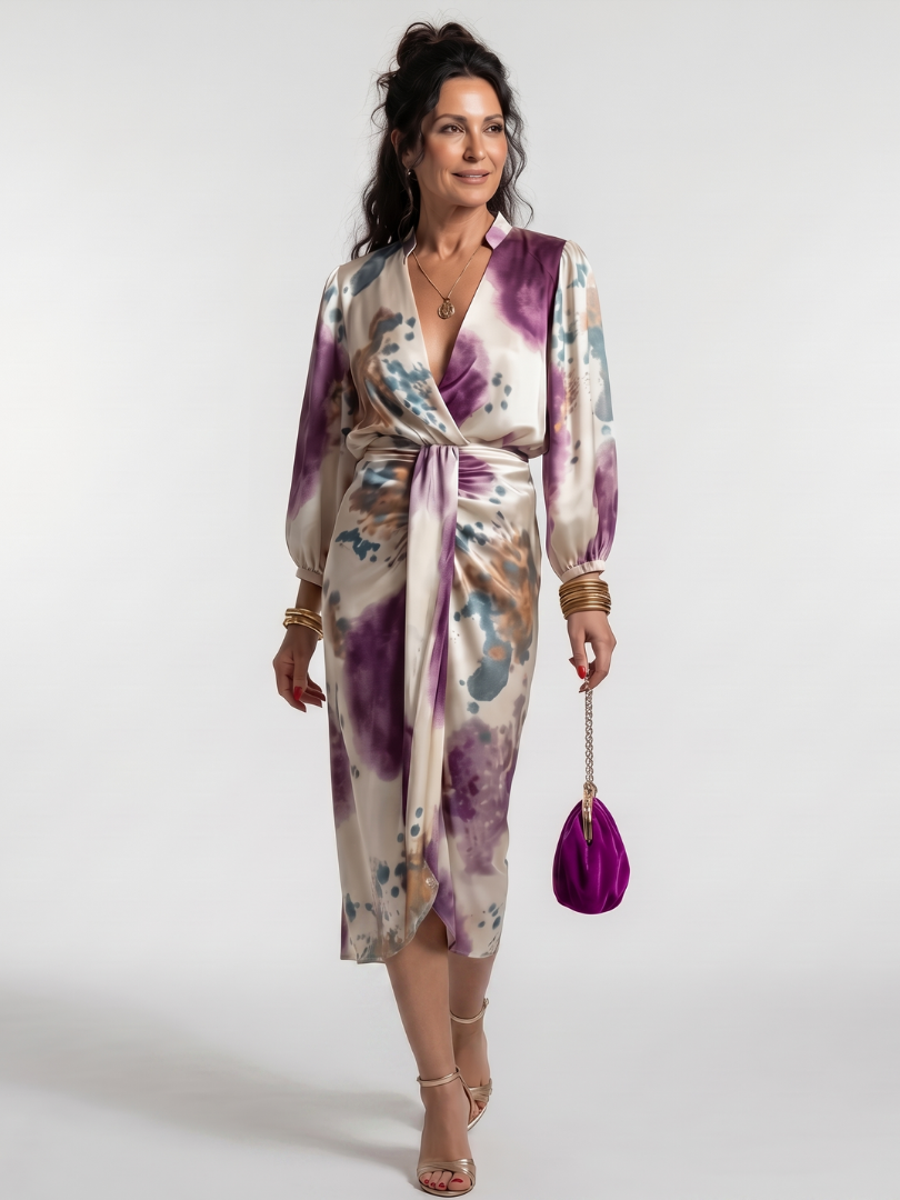 Marlies | Wickelmidikleed met Bindgordel