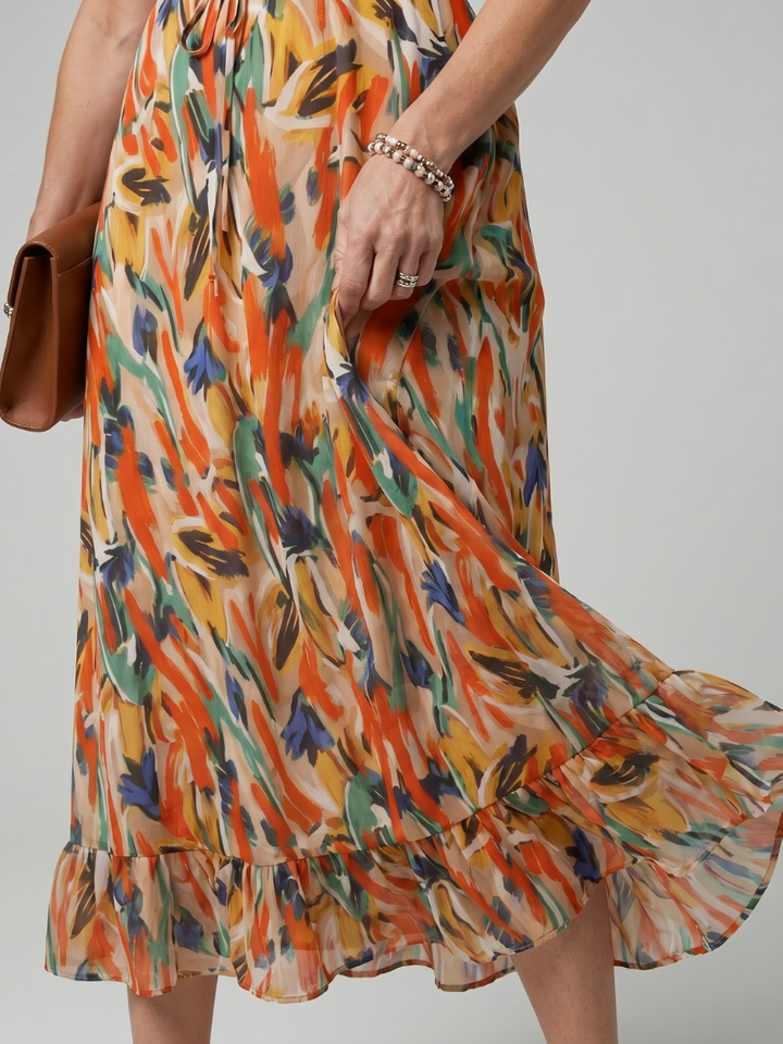 Dorothea | Midikleed met Spaghettibandjes