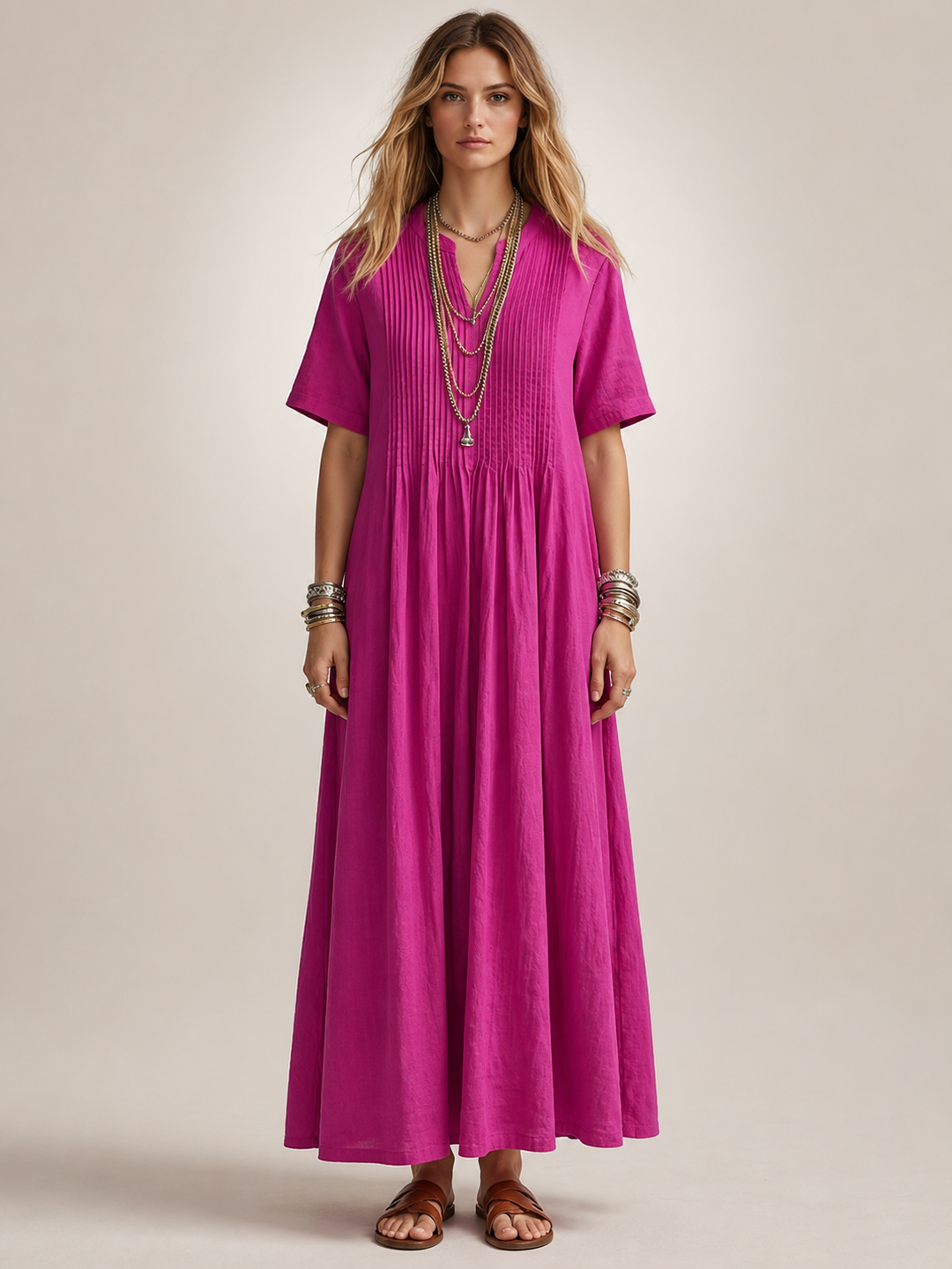 Antje | Elegante Plisseekleed