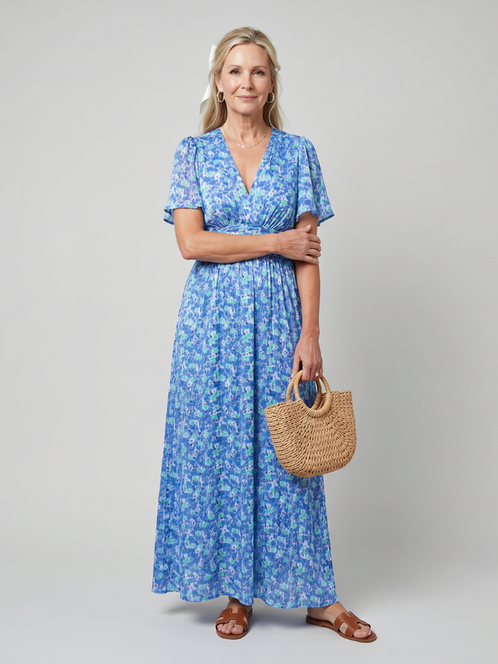 Hanna | Midi-jurk met fijn bloemenpatroon