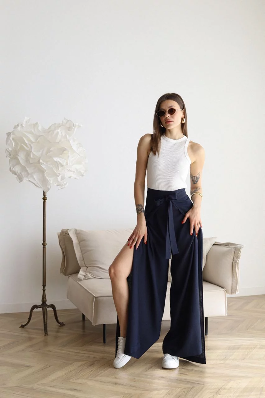 ARIANE – BREDE LINEN BROEKEN VOOR VROUWEN