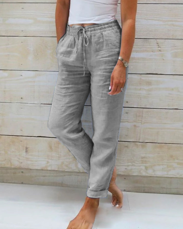 Allison - Luxe Linnen en Katoenen Tailored Broek