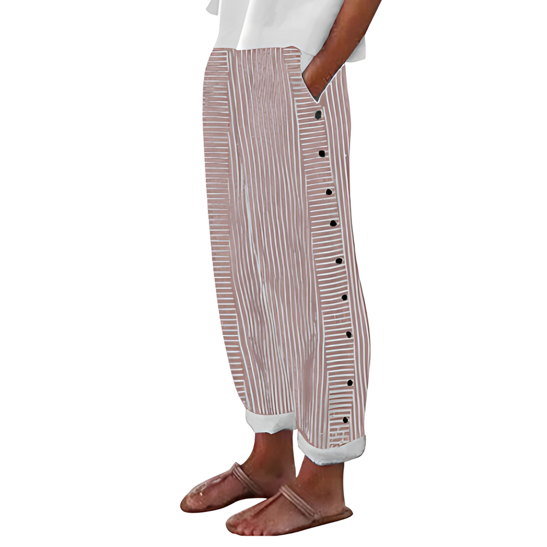 Dagny | Elegante Gestreepte Zomerbroeken