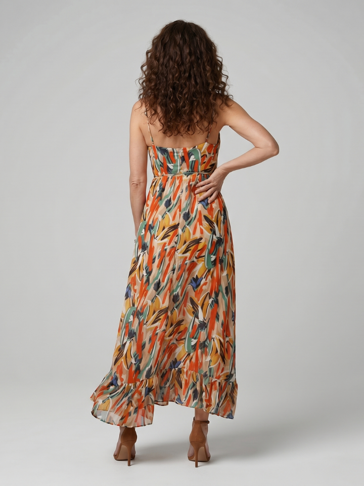 Dorothea | Midikleed met Spaghettibandjes