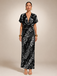 Stella | Maxidress met abstract patroon