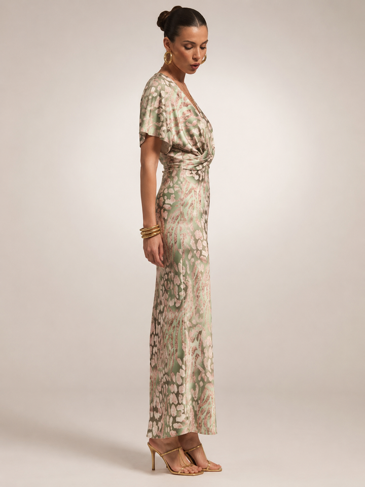 Stella | Maxidress met abstract patroon