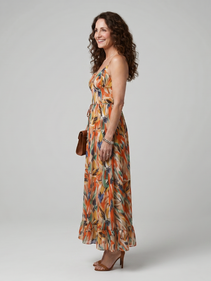 Dorothea | Midikleed met Spaghettibandjes