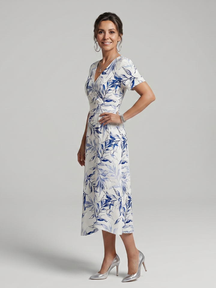 Luise | Botanische Midi-jurk met