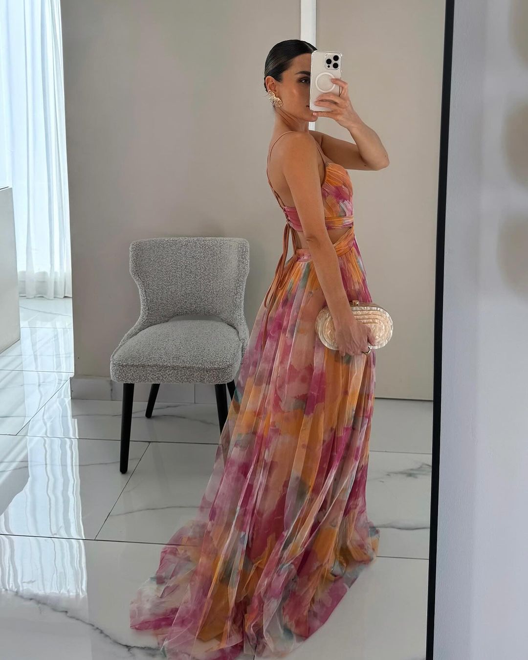 La Scintilla| Maxi Jurk Elegantie Bloemmotief