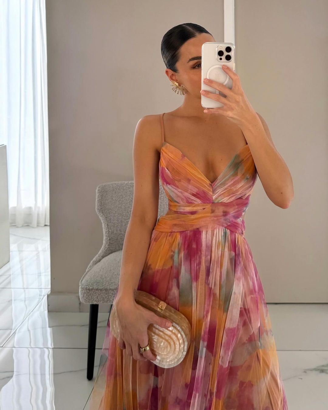 La Scintilla| Maxi Jurk Elegantie Bloemmotief