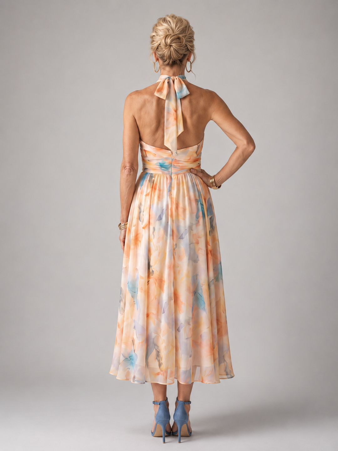 Antonia | Zachte Halter Midi Jurk